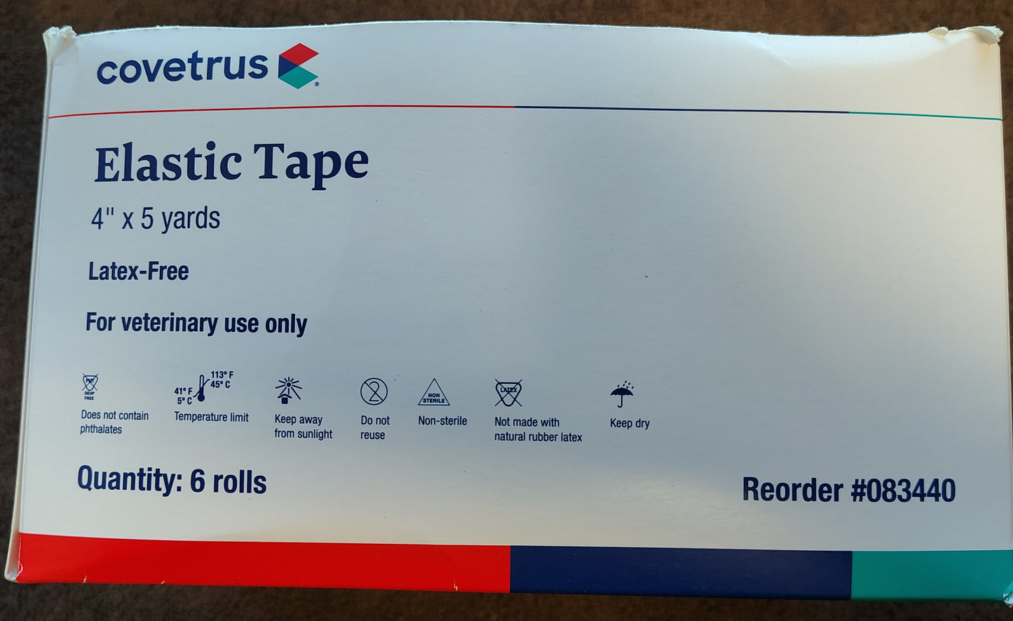 Covetrus Elastic Tape 4" X 5 - Yard Roll (Latex Free)